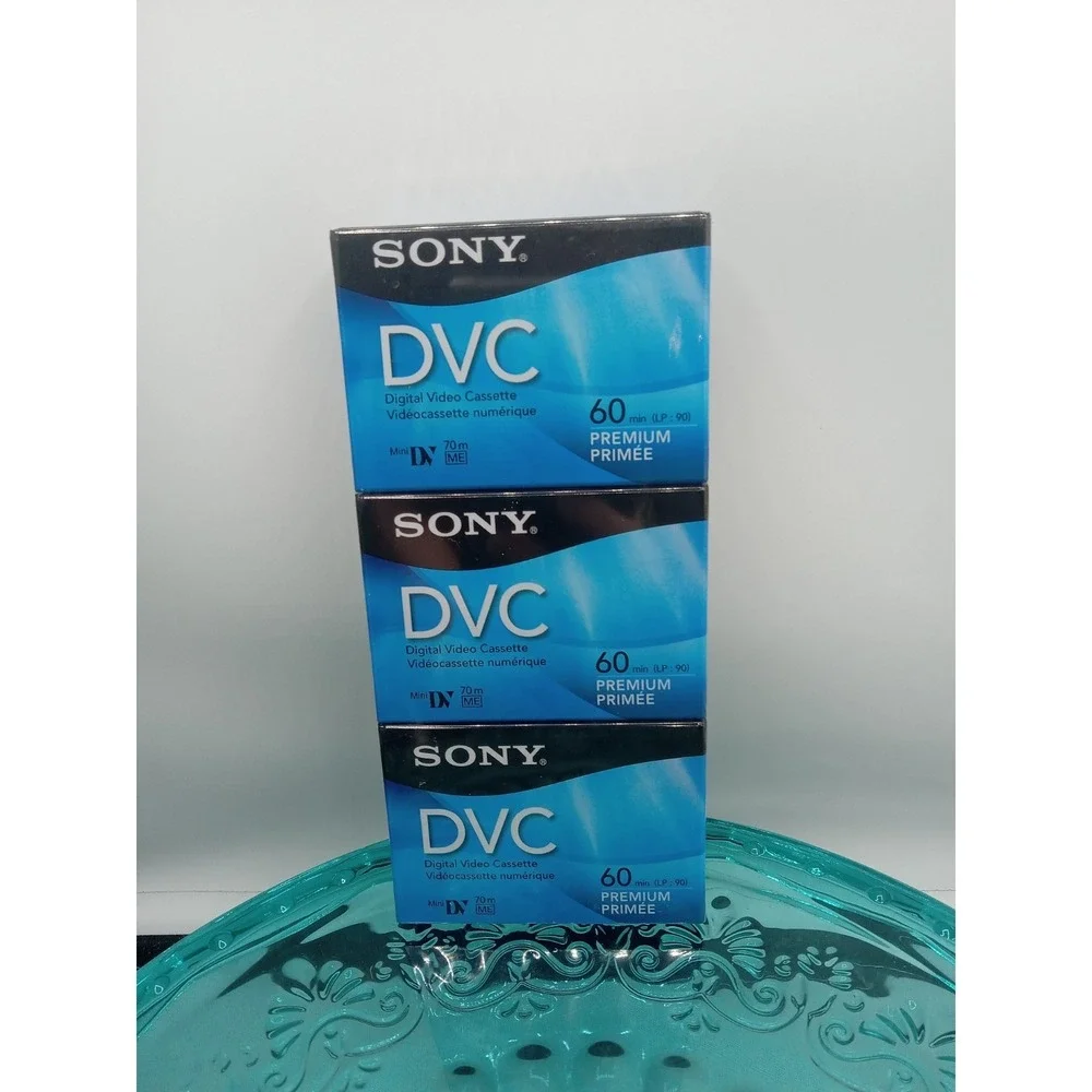 Sony Lot of 3 DVC Digital Video Cassette 60 min Premium Mini DV Tapes New Sealed